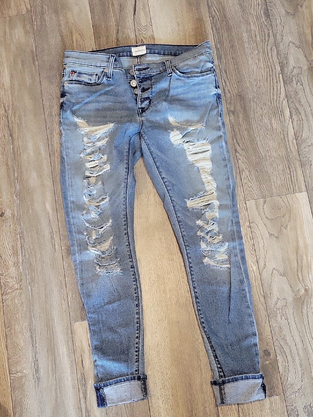Hudson Jeans Light Blue Ripped Skinny Jeans